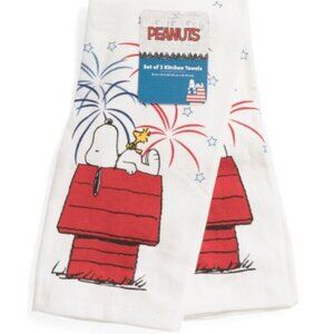 PEANUTS 2pk Snoopy Americana Kitchen Towels - NWT + FREE GIFT